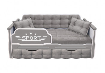 Кровать 170 серии Спорт 2 ящика 45 Серый (подушки) в Удачном - udachnyj.mebel54.com | фото