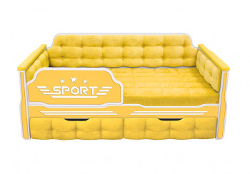 Кровать 170 серии Спорт 2 ящика 74 Жёлтый (мягкие боковые накладки) в Удачном - udachnyj.mebel54.com | фото