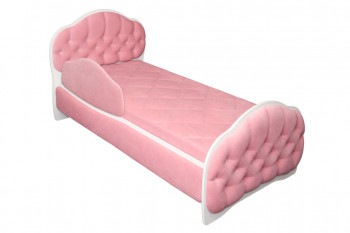 Кровать 180 Гармония 36 Светло-розовый (мягкий бортик) в Удачном - udachnyj.mebel54.com | фото