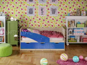 Кровать Бабочки 1,8м (Синий металлик) в Удачном - udachnyj.mebel54.com | фото