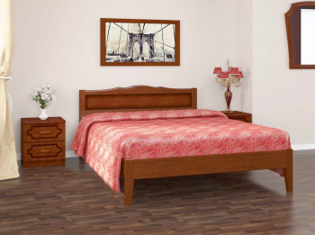 Кровать Карина-7 из массива сосны 1200*2000 Орех в Удачном - udachnyj.mebel54.com | фото