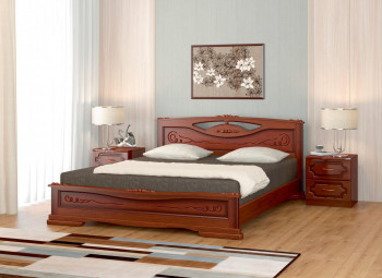 Кровать Карина-7 из массива сосны 1400*2000 Орех в Удачном - udachnyj.mebel54.com | фото
