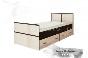 Кровать Сакура с настилом и ящиками 0,9 (Венге/Лоредо) в Удачном - udachnyj.mebel54.com | фото