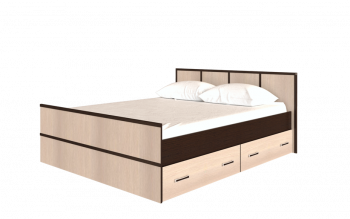Кровать Сакура с настилом и ящиками 1,4 (Венге/Лоредо) в Удачном - udachnyj.mebel54.com | фото