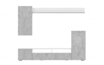 Мебель для гостиной МГС 4 (Белый/Цемент светлый) в Удачном - udachnyj.mebel54.com | фото
