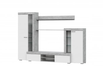 Мебель для гостиной МГС 5 Цемент светлый / Белый в Удачном - udachnyj.mebel54.com | фото