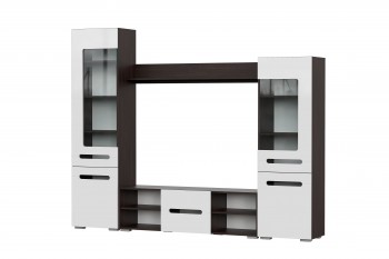 Мебель для гостиной МГС 6 (Исполнение 1/Венге/Белый глянец) в Удачном - udachnyj.mebel54.com | фото