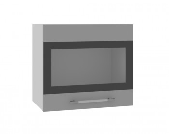Ройс ВПГСФ 500 Шкаф верхний горизонтальный со стеклом с фотопечатью высокий (Графит софт/корпус Серый) в Удачном - udachnyj.mebel54.com | фото