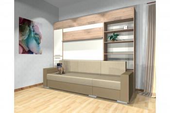 Шкаф-кровать с диваном Каролина в Удачном - udachnyj.mebel54.com | фото