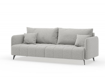 Валериан диван трёхместный прямой Светло-серый, ткань RICO FLEX 108 в Удачном - udachnyj.mebel54.com | фото